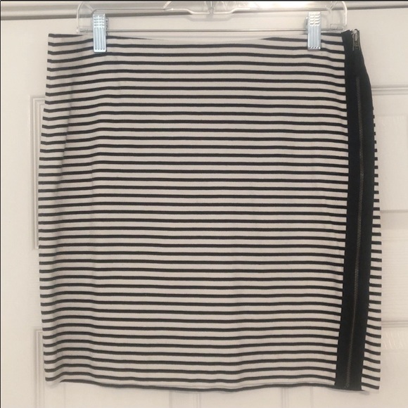 EUC Madewell Eventide Side Zip Navy Stripe Skirt L - Picture 2 of 4
